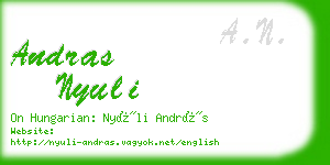 andras nyuli business card